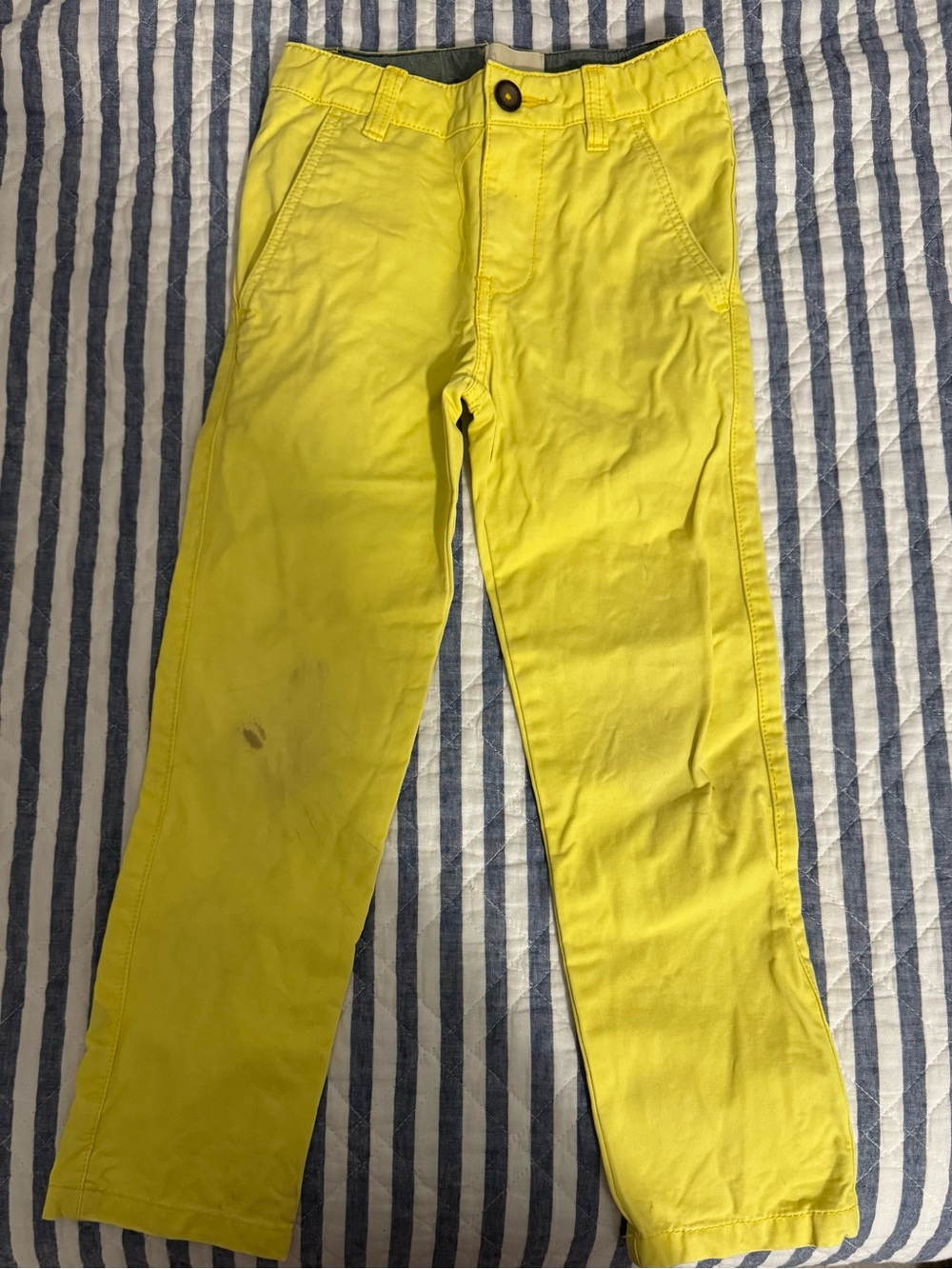 Mini Boden Bright Yellow Kids Chino Pants
